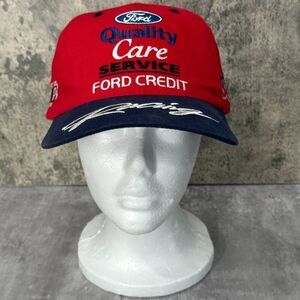 Dale Jarrett Hat OS Red Navy‎ Ford Quality Care Racing Chase Authentic Snapback